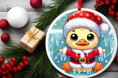 Round Christmas Ornament Sublimation|Clipart Product Image 1
