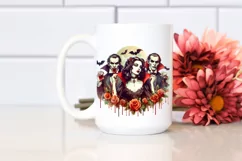 Washed Watercolor Style Halloween Vampire PNG Product Image 2