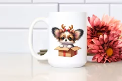 a Cute Watercolor Papillon PNG Product Image 2
