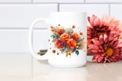 Vibrant Abstract with Orange Roses PNG Product Image 2