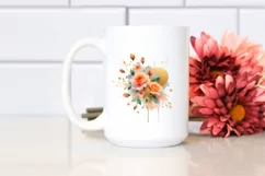 Vibrant Abstract with Orange Roses PNG Product Image 2