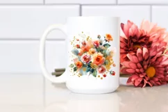 Vibrant Abstract with Orange Roses PNG Product Image 2