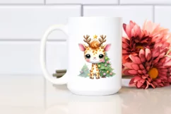 Expressive Baby Christmas Giraffe PNG Product Image 2