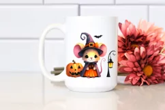 Cute Baby Mouse Halloween Scene Watercolor Drawing Product Image 2