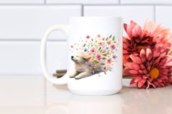 Tumbling Dog with Spring Petals | Sublimation | Clipart Product Image 2