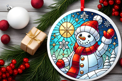 Round Christmass Ornament PNG Product Image 1