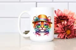 Layered Cute Baby Tiger Watercolor Splash Product Image 2