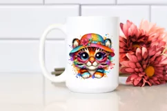 Layered Cute Baby Tiger Watercolor Splash Product Image 2