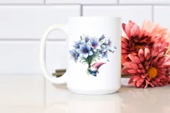 Cute Small Gnome Lobelia Watercolor Clipart Product Image 2