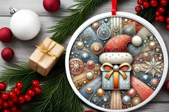 Round Christmas Ornament Sublimation|Clipart Product Image 1