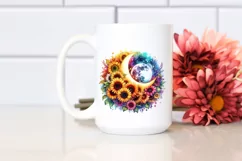 Vibrant Moon with Sunflowers, Transparent PNG Product Image 2