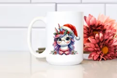 Dumb Unicorn with Santa Hat PNG Product Image 3