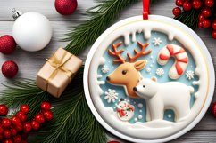 Round Christmas Ornament Sublimation|Clipart Product Image 2