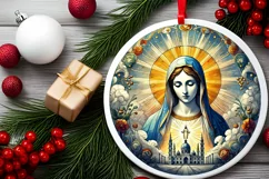 Round Christmas Ornament Sublimation|Clipart Product Image 1