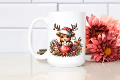 Cute Highland Cow with Christmas Enjoyment, Transparent PNG Product Image 2