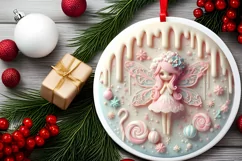 Round Christmas Ornament Sublimation|Clipart Product Image 2