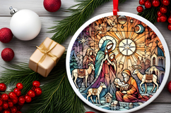 Round Christmass Ornament PNG Product Image 2