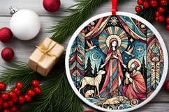 Round Christmass Ornament PNG Product Image 2