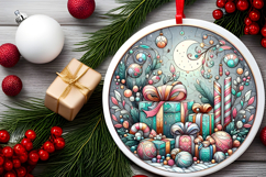 Round Christmass Ornament PNG Product Image 2