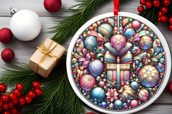 Round Christmass Ornament PNG Product Image 2