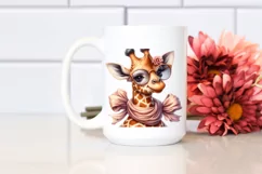 Funny Cute Giraffe Silk Scarf Sunglasses Clipart Product Image 2