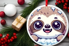 Round Christmas Ornament Sublimation|Clipart Product Image 1
