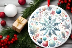 Round Christmas Ornament Sublimation|Clipart Product Image 2