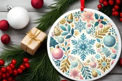 Round Christmas Ornament Sublimation|Clipart Product Image 2