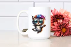 Jumping Cat with Cool Haircut, High-Res PNG Product Image 2