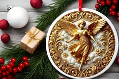Round Christmas Ornament Sublimation|Clipart Product Image 1