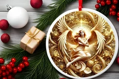 Round Christmas Ornament Sublimation|Clipart Product Image 1