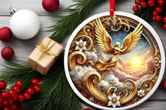 Round Christmas Ornament Sublimation|Clipart Product Image 1