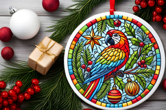 Round Christmass Ornament PNG Product Image 2