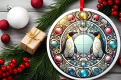Round Christmas Ornament Sublimation|Clipart Product Image 2