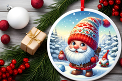 Round Christmass Ornament PNG Product Image 2