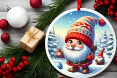 Round Christmas Ornament Sublimation|Clipart Product Image 2