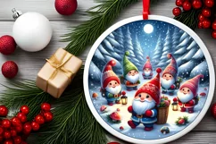 Round Christmas Ornament Sublimation|Clipart Product Image 2