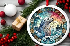 Round Christmas Ornament Sublimation|Clipart Product Image 1