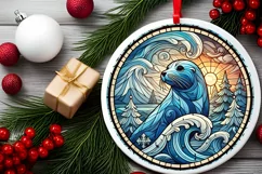 Round Christmas Ornament Sublimation|Clipart Product Image 1
