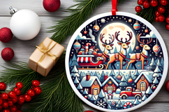 Round Christmass Ornament PNG Product Image 2