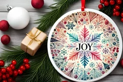 Round Christmas Ornament Sublimation|Clipart Product Image 2