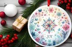 Round Christmas Ornament Sublimation|Clipart Product Image 2