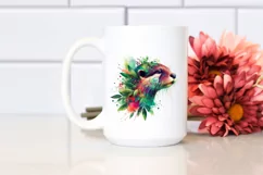 Vibrant Otter with Flowers, PNG Product Image 2