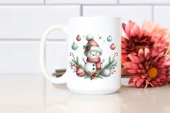 Snowman with Christmas Ornaments PNG Product Image 2