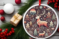 Round Christmas Ornament Sublimation|Clipart Product Image 1