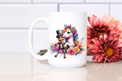 Colorful Baby Unicorn with Ventriloquist&#039;s Dummy, PNG Product Image 2