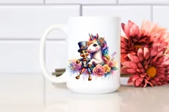 Colorful Baby Unicorn with Ventriloquist's Dummy, PNG Product Image 2