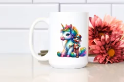 Baby Unicorn with Ventriloquist's Dummy PNG Product Image 2
