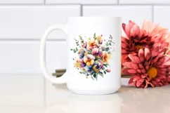 Abstract Colorful Bouquet With Sweet Pea White Background Product Image 2