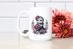 Detailed Gothic Cute Baby Seal White Background Sublimation Product Image 2